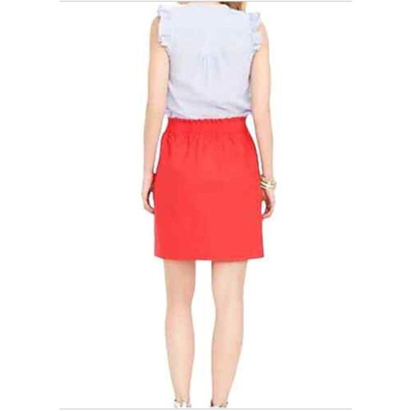 J.CREW Linen Sidewalk Elastic Mini Skirt Red - Picture 2 of 7